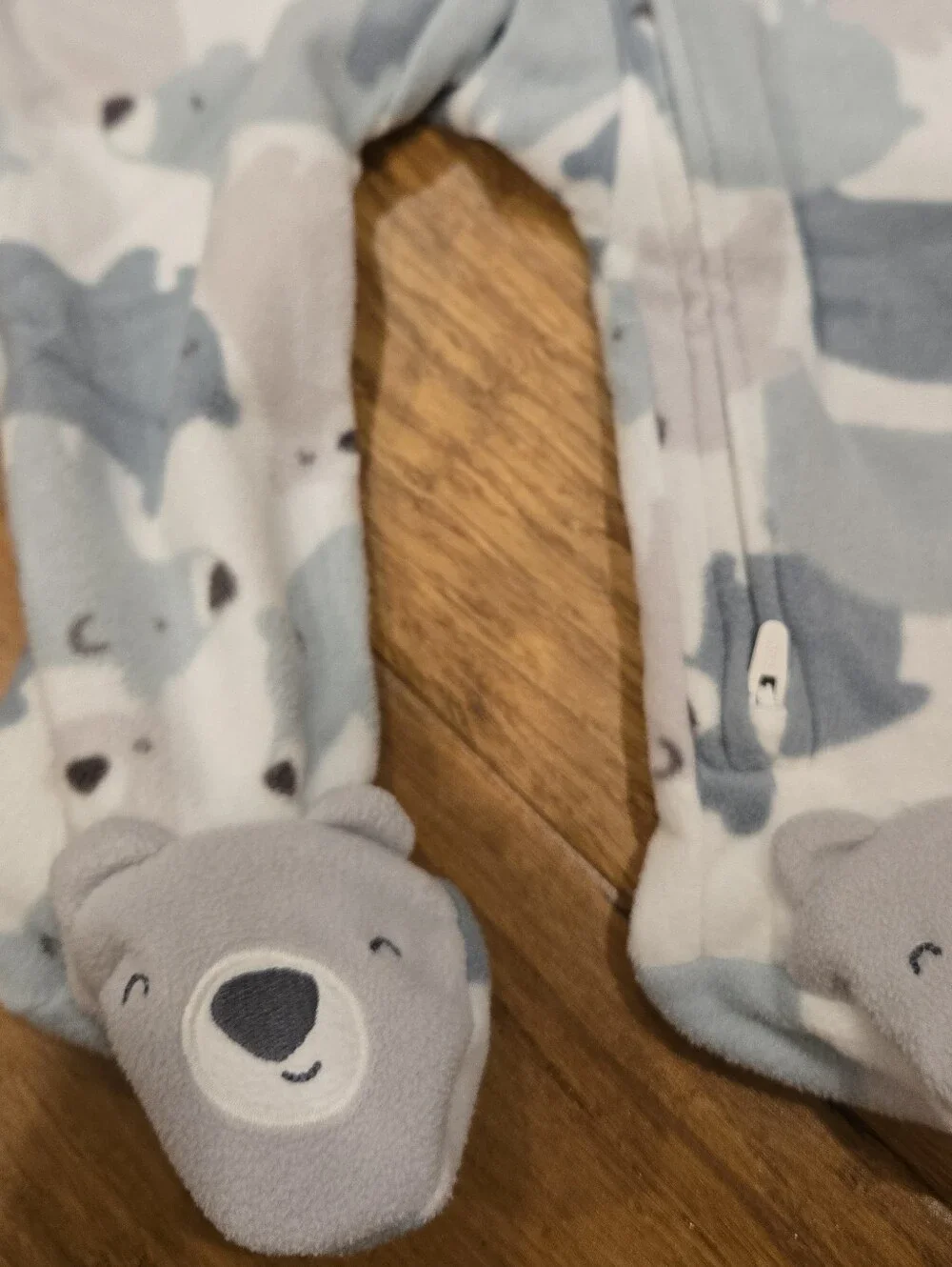 Carter's Baby Bear Fleece Zipper Footie Pajama Bodysuit